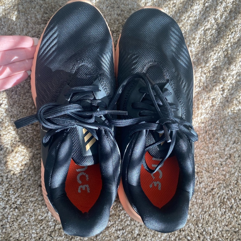Adidas Peach and Black Running Sneakers